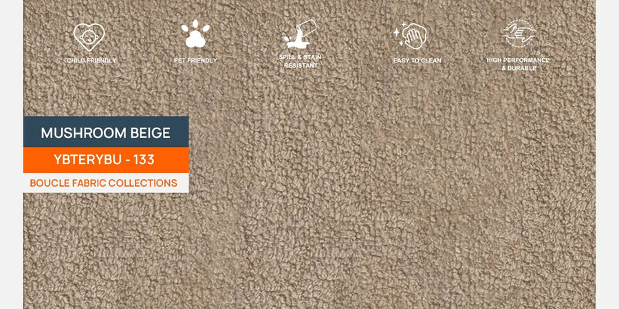 Avenger Boucle Fabric 6 Seater Corner Sofa In Mushroom Grey Colour - Febonic Living