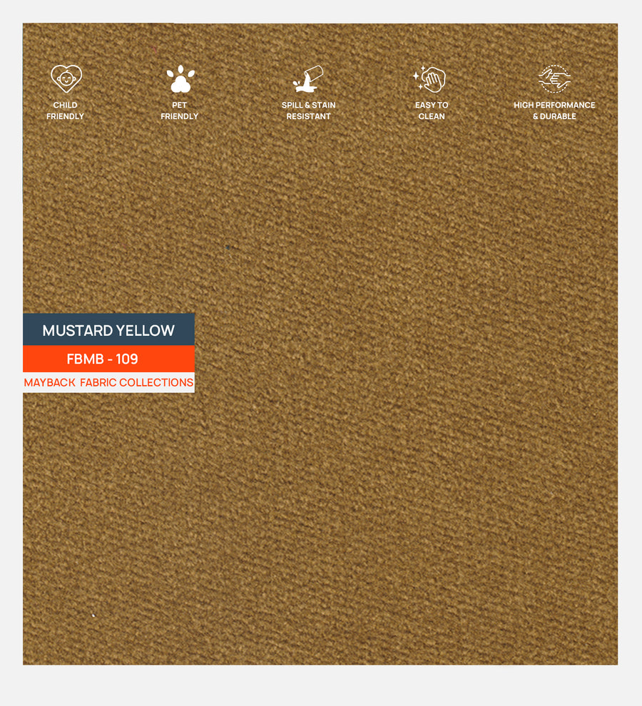 Oven Suede Fabric Mustard Yellow 109 Code by Febonic Living