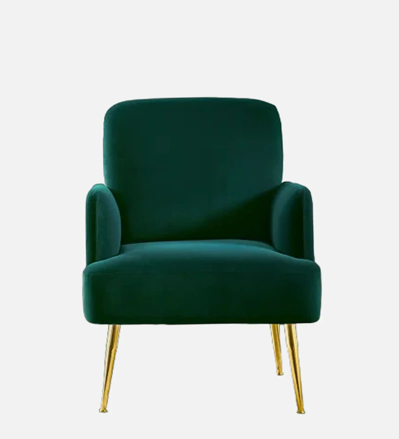 Mysa Velvet Fabric Arm Chair In Forest Green Colour