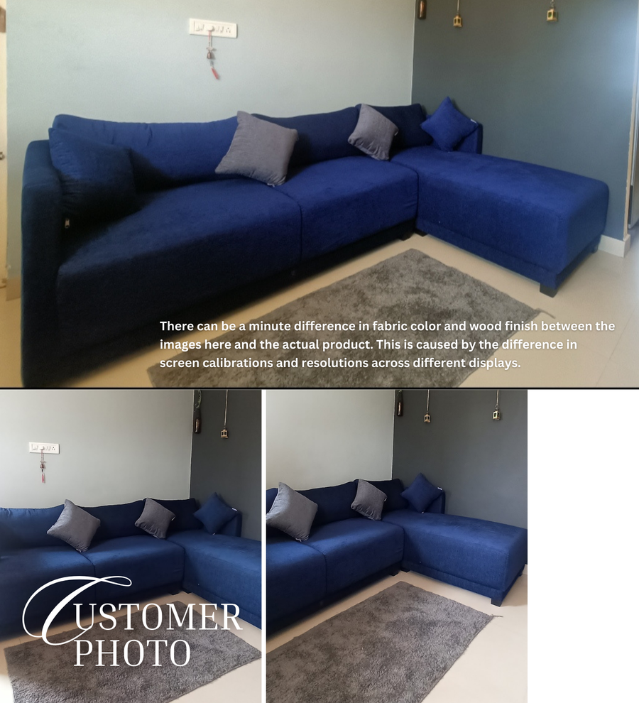 Northern Fabric Rhs Sectional Sofa 3 Lounger In Royal Blue Colour - Febonic Living