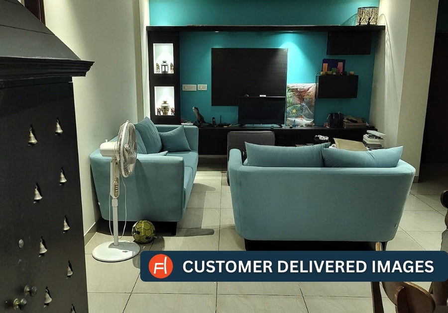 Norway Velvet 2 Seater Sofa In Imperial Blue Colour - Febonic Living