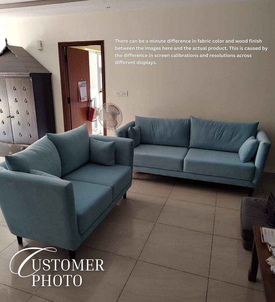 Norway Velvet 2 Seater Sofa In Oxford Blue Colour - Febonic Living