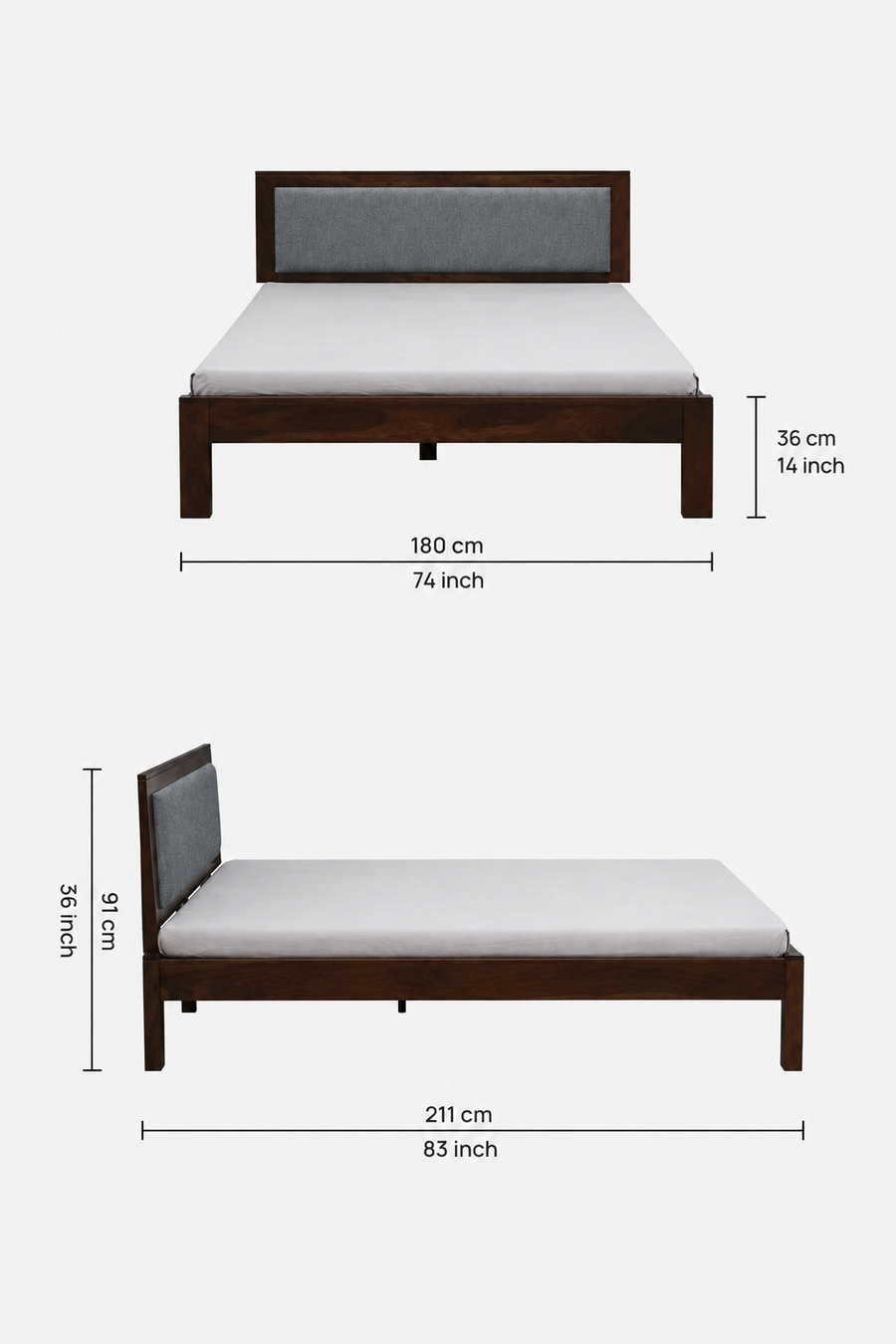 Narvik Sheesham Wood King Size Bed In Provincial Teak Finish