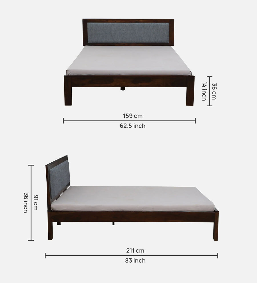 Narvik Sheesham Wood Queen Size Bed In Provincial Teak Finish