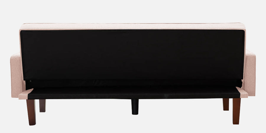 Nebia 3 Seater Convertible Cum Bed Fabric Sofa - Woom Beige back view - Febonic Living