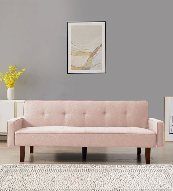 Nebia 3 Seater Convertible Cum Bed Fabric Sofa - Woom Beige