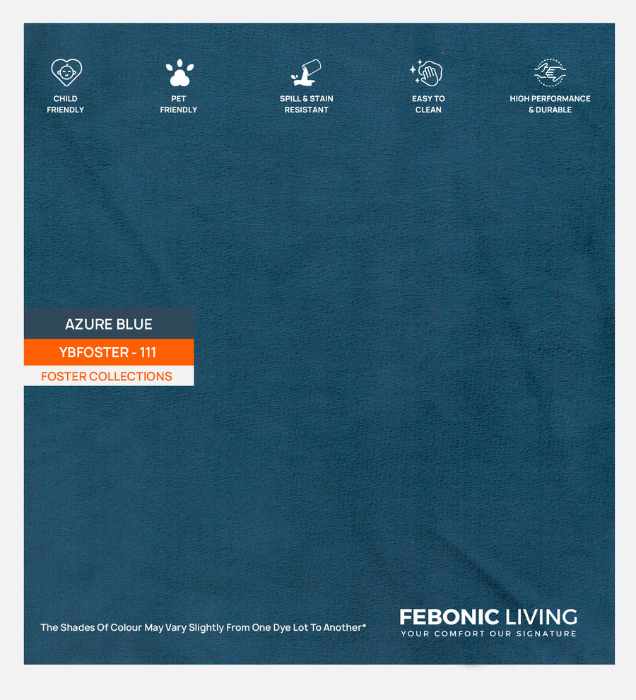 Nestin Velvet 1 Seater Sofa In Azura Blue Colour - Febonic Living