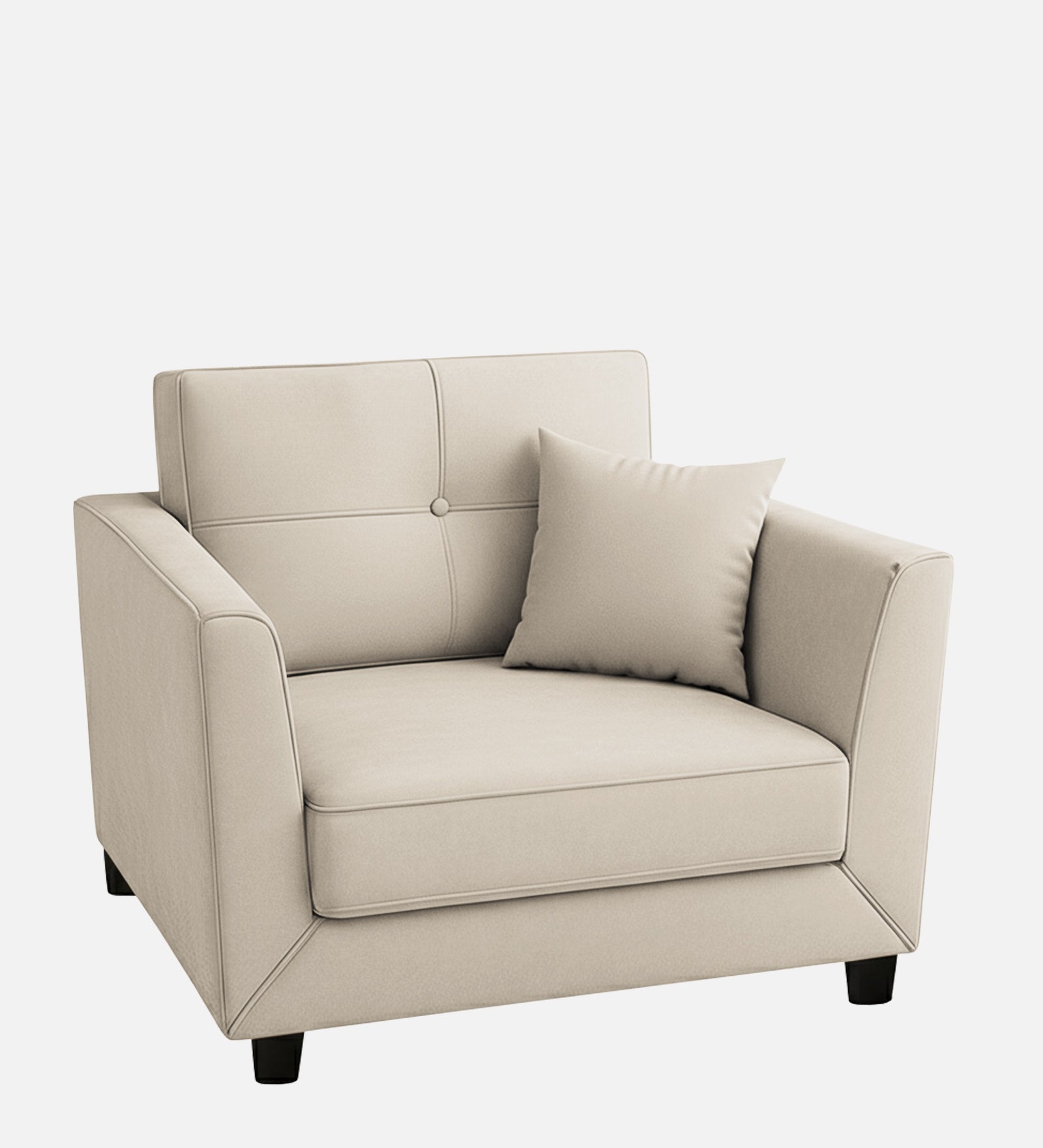 Nestin Velvet 1 Seater Sofa In Camel Beige Colour - Febonic Living