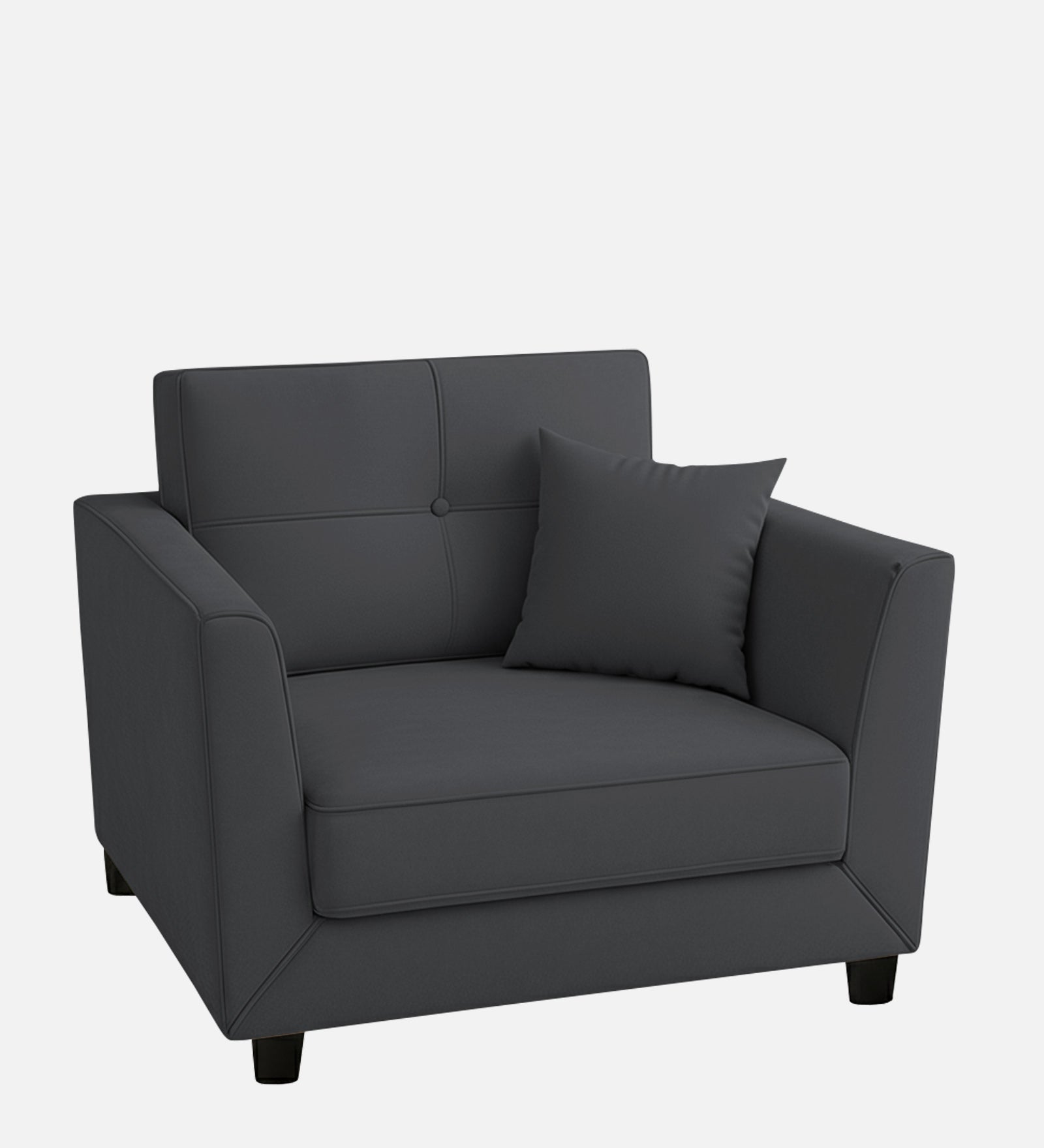 Nestin Velvet 1 Seater Sofa In Davy Grey Colour - Febonic Living