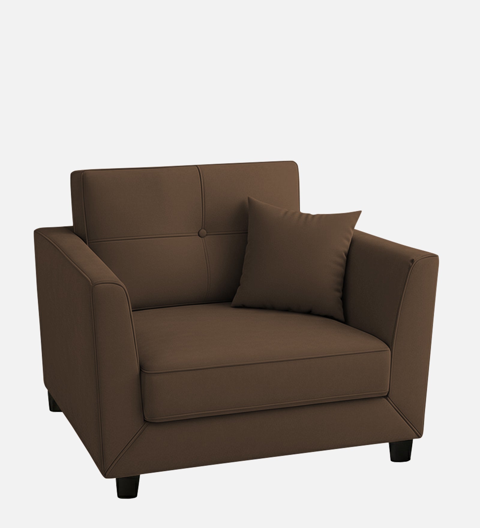 Nestin Velvet 1 Seater Sofa In Mocha Brown Colour - Febonic Living