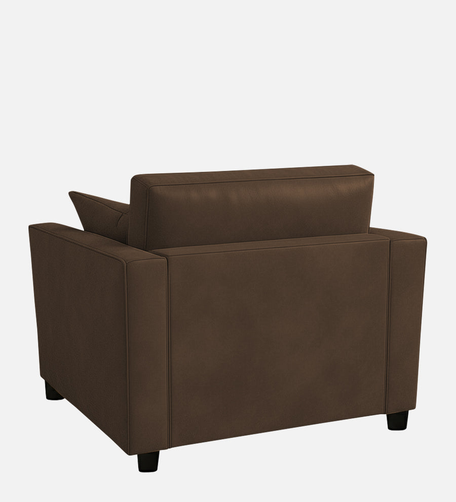 Nestin Velvet 1 Seater Sofa In Mocha Brown Colour - Febonic Living