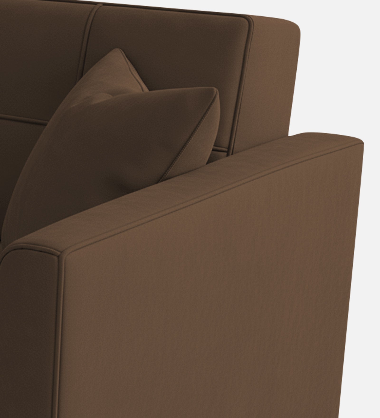 Nestin Velvet 1 Seater Sofa In Mocha Brown Colour - Febonic Living