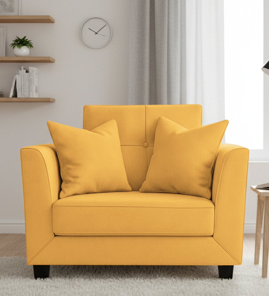 Nestin  1 Seater Velvet Sofa - Turmeric Yellow by Febonic Living