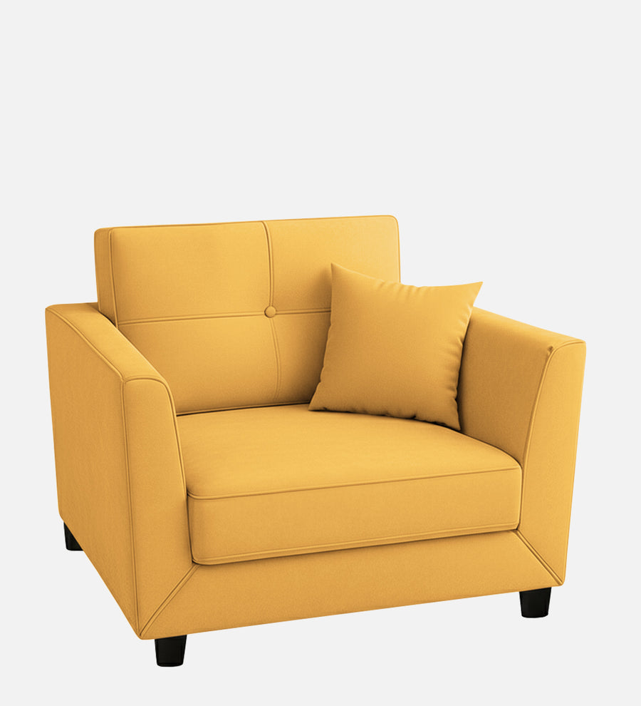 Nestin Velvet 1 Seater Sofa In Turmeric Yellow Colour - Febonic Living