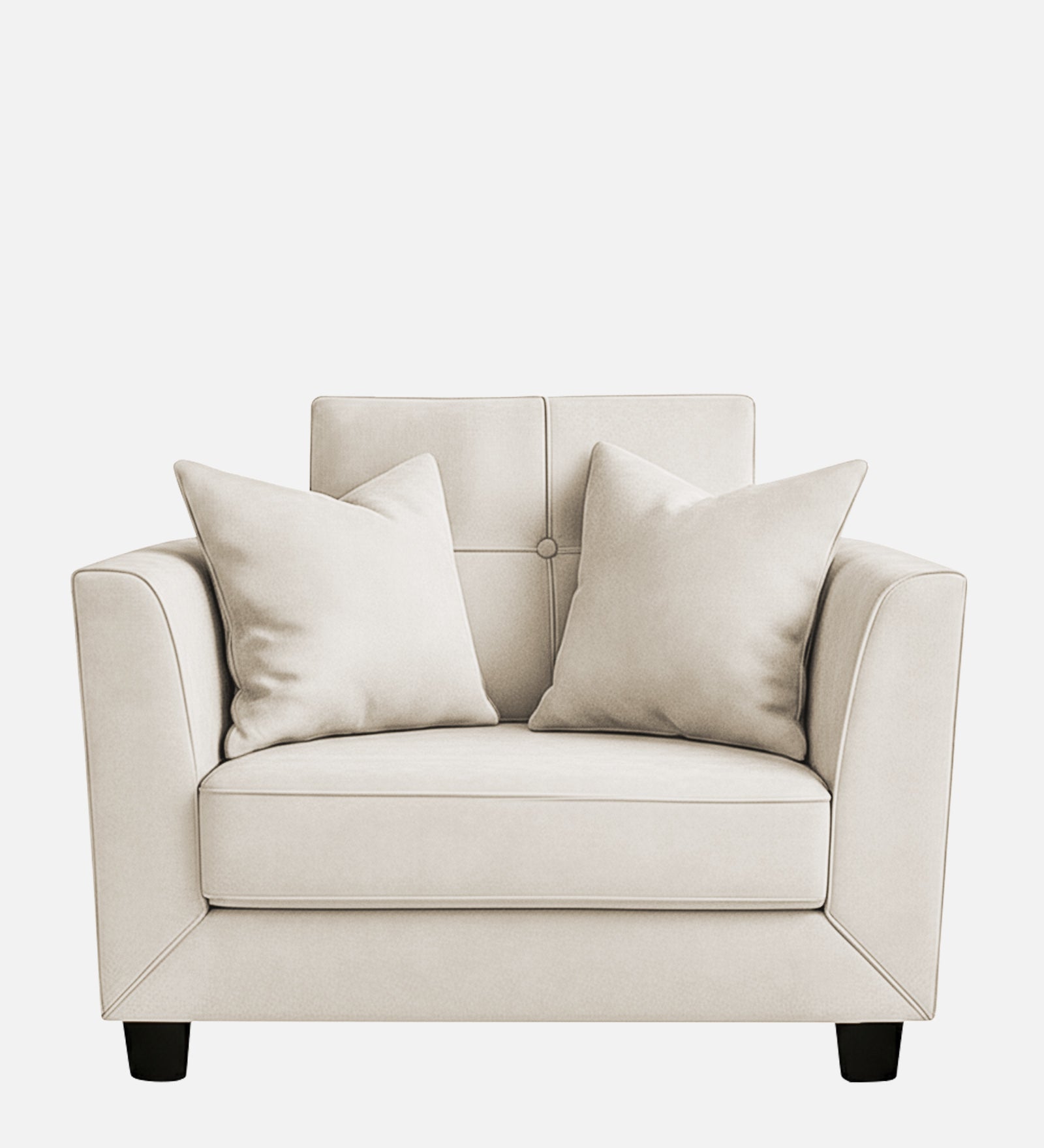 Nestin Velvet 1 Seater Sofa In Warm White Colour - Febonic Living