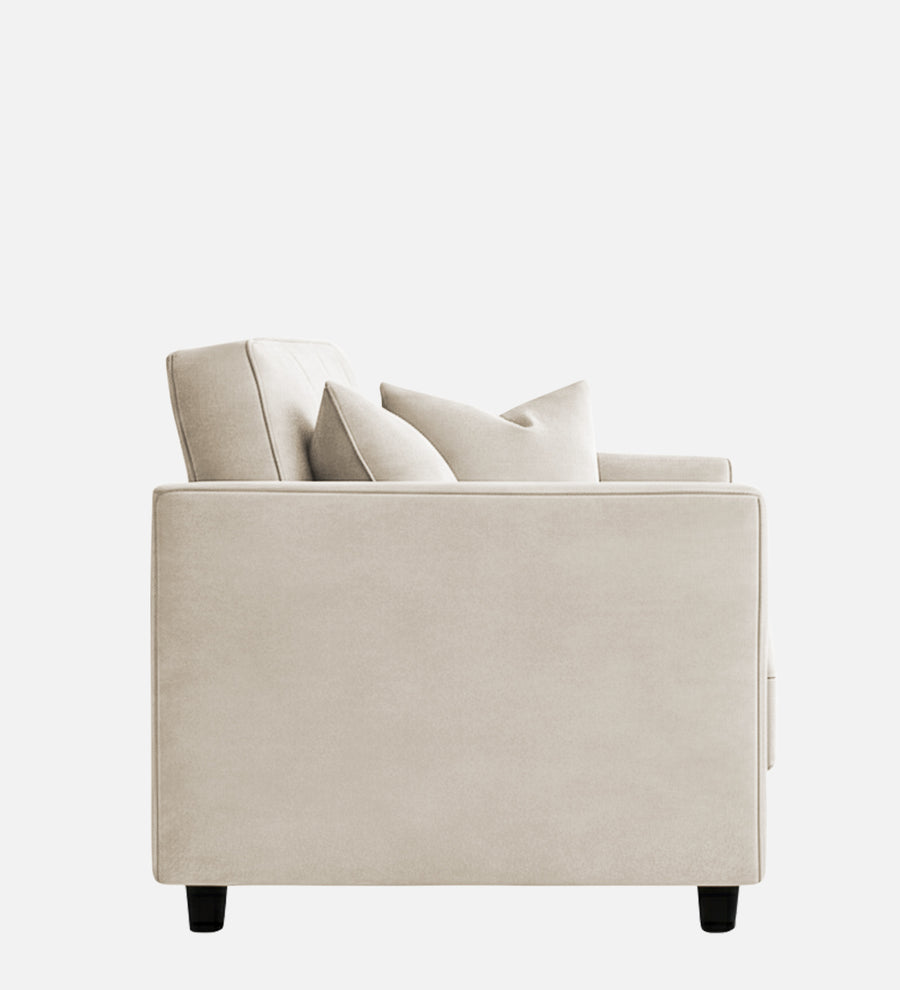 Nestin Velvet 1 Seater Sofa In Warm White Colour - Febonic Living