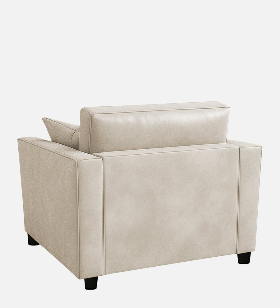 Nestin Velvet 1 Seater Sofa In Warm White Colour - Febonic Living