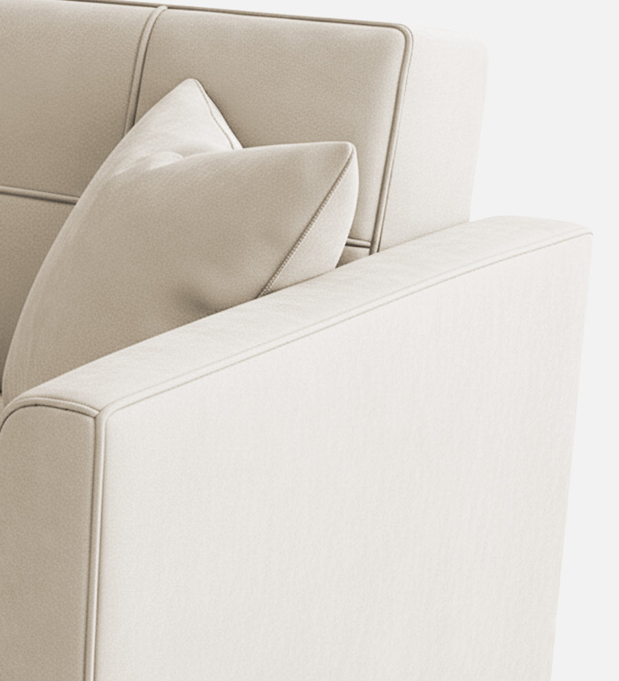 Nestin Velvet 1 Seater Sofa In Warm White Colour - Febonic Living