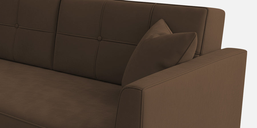 Nestin Velvet 2 Seater Sofa In Mocha Brown Colour - Febonic Living