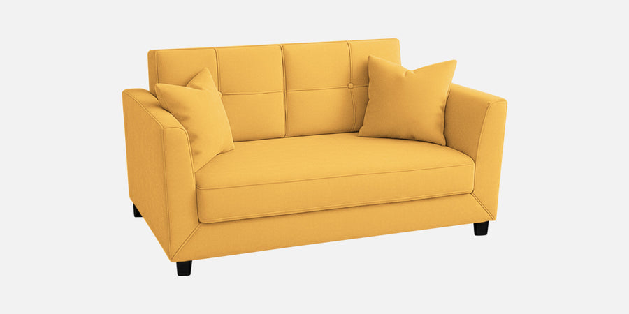 Nestin Velvet 2 Seater Sofa In Turmeric Yellow Colour - Febonic Living