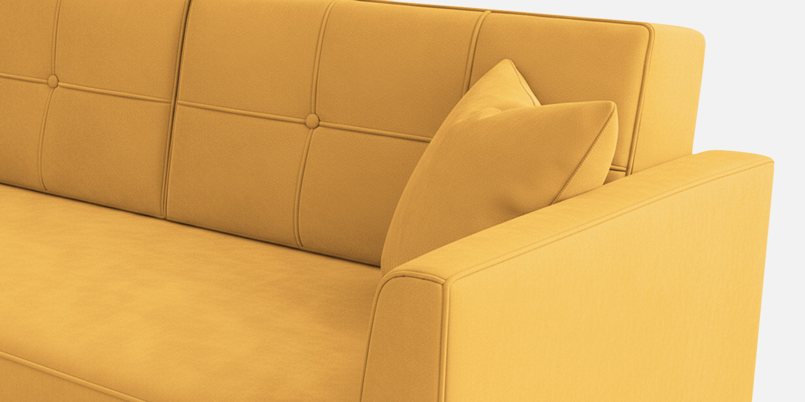 Nestin Velvet 2 Seater Sofa In Turmeric Yellow Colour - Febonic Living