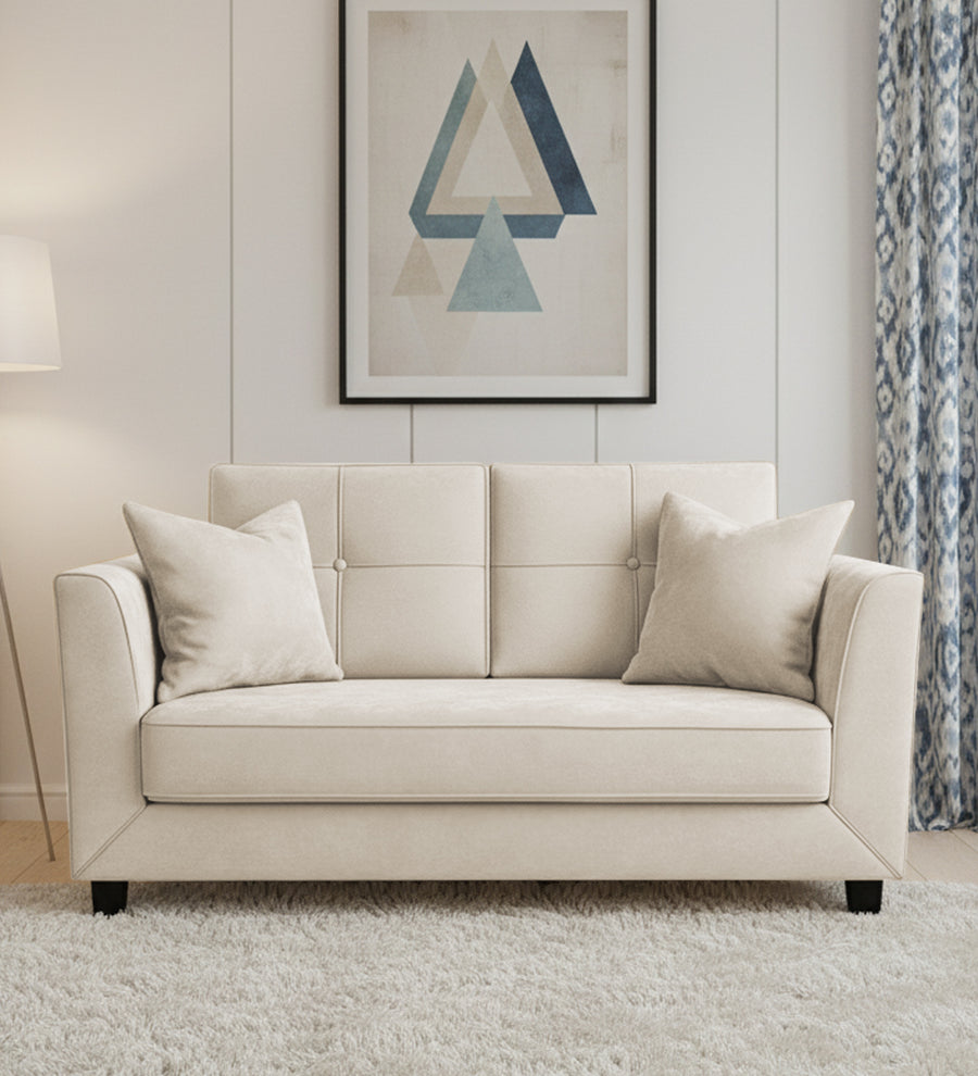 Nestin  2 Seater Velvet Sofa - Warm White by Febonic Living