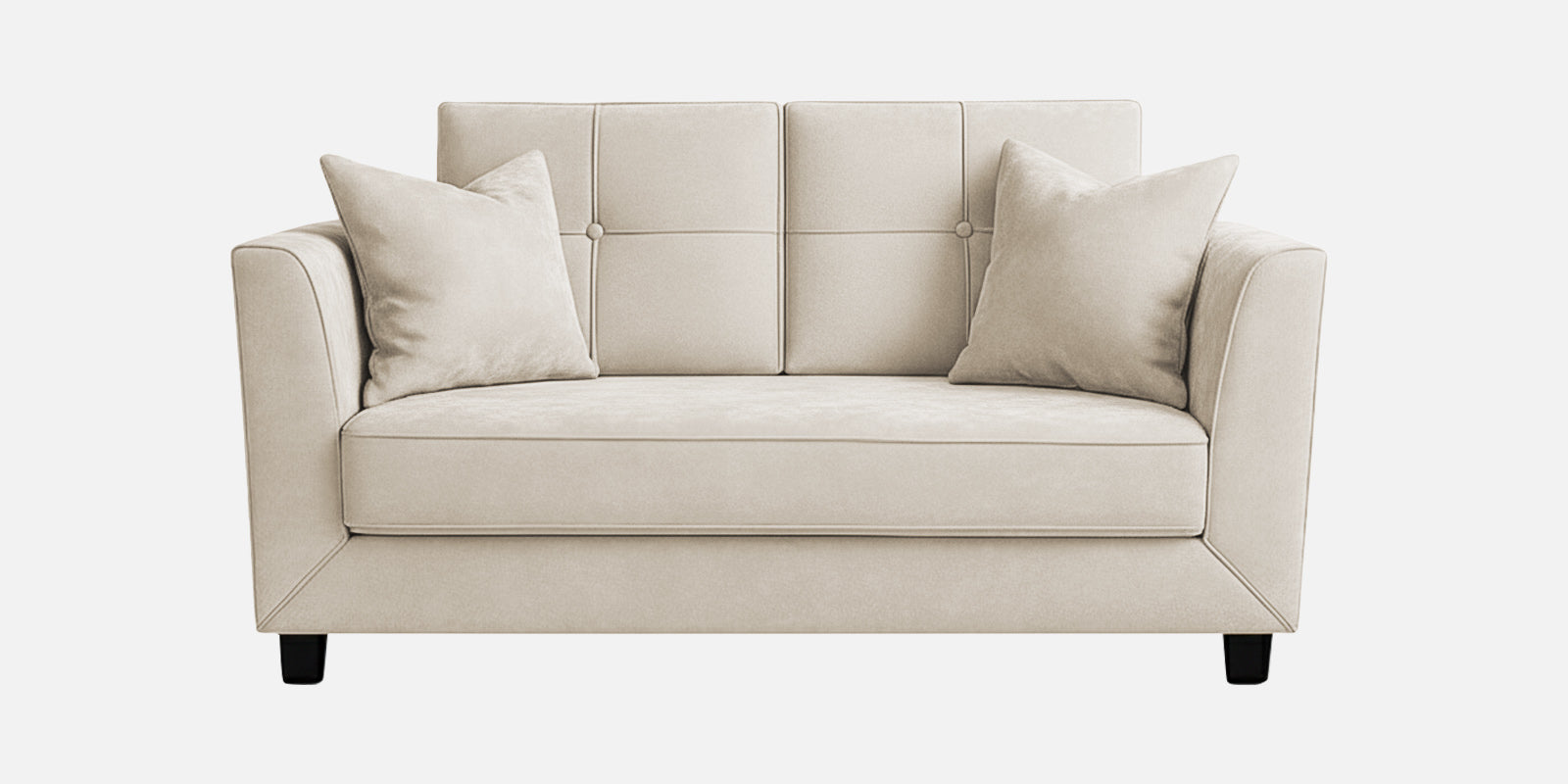 Nestin Velvet 2 Seater Sofa In Warm White Colour