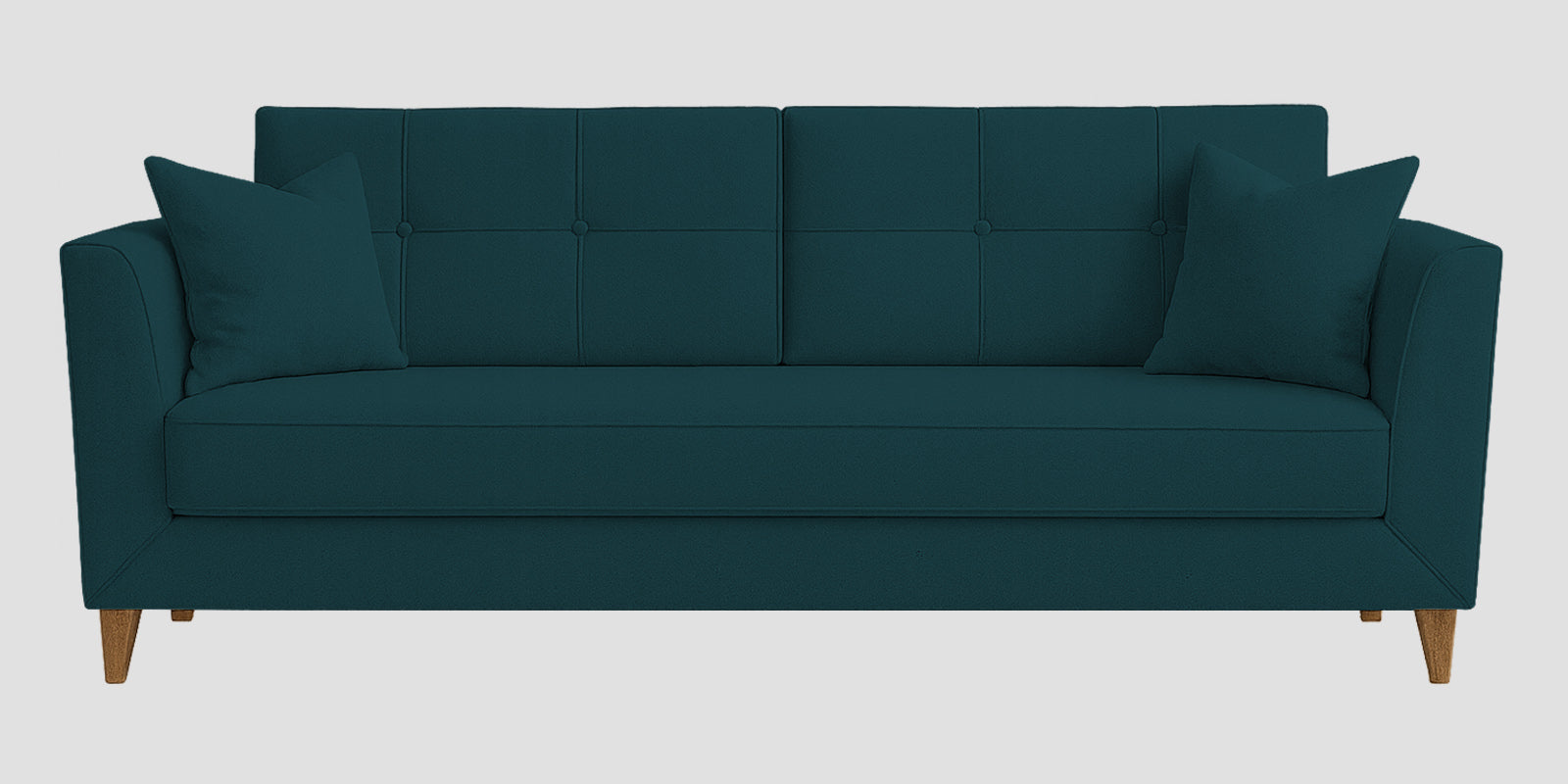 Nestin Velvet 3 Seater Sofa In Arabian Green Colour