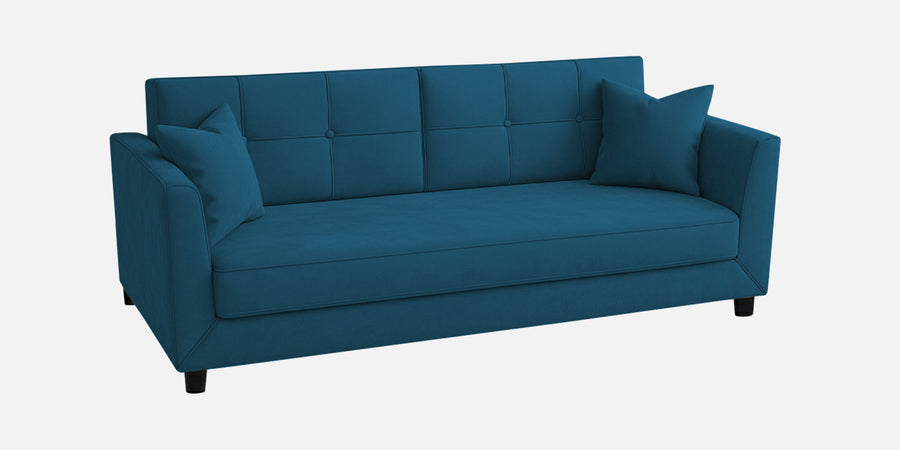 Nestin Velvet 3 Seater Sofa In Azura Blue Colour - Febonic Living