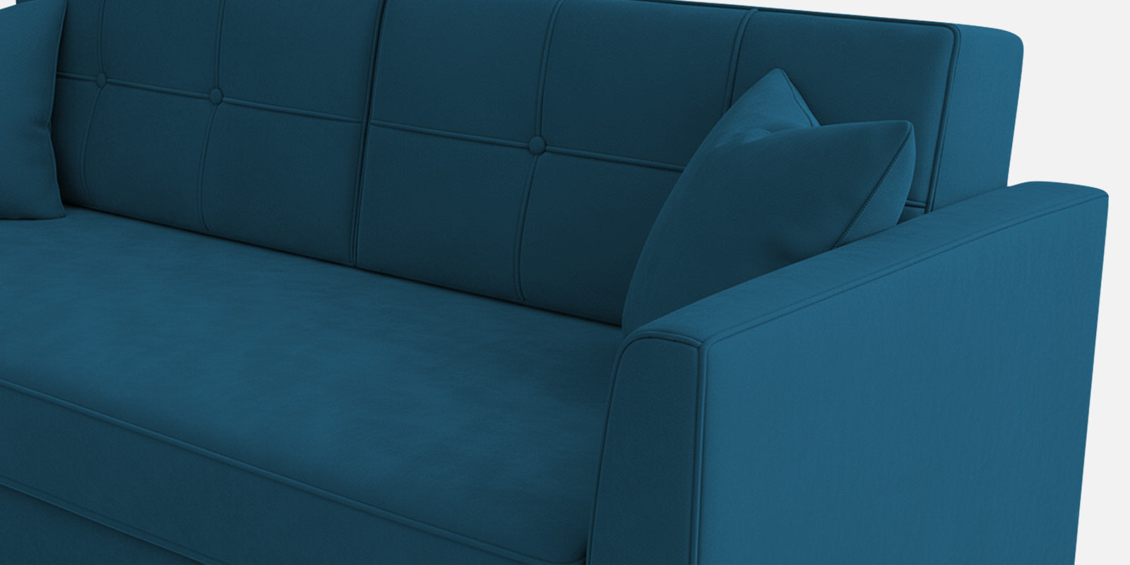 Nestin Velvet 3 Seater Sofa In Azura Blue Colour - Febonic Living