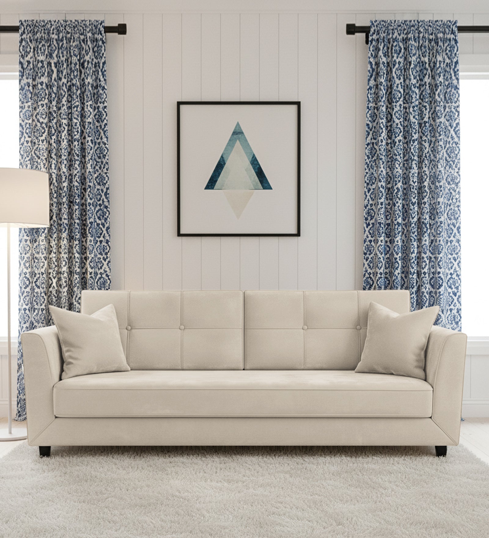 Nestin 3 Seater Velvet Sofa - Camel Beige by Febonic Living