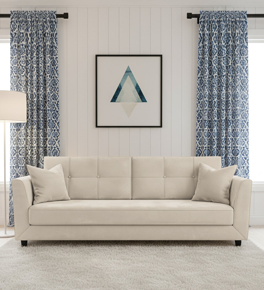 Nestin 3 Seater Velvet Sofa - Camel Beige by Febonic Living