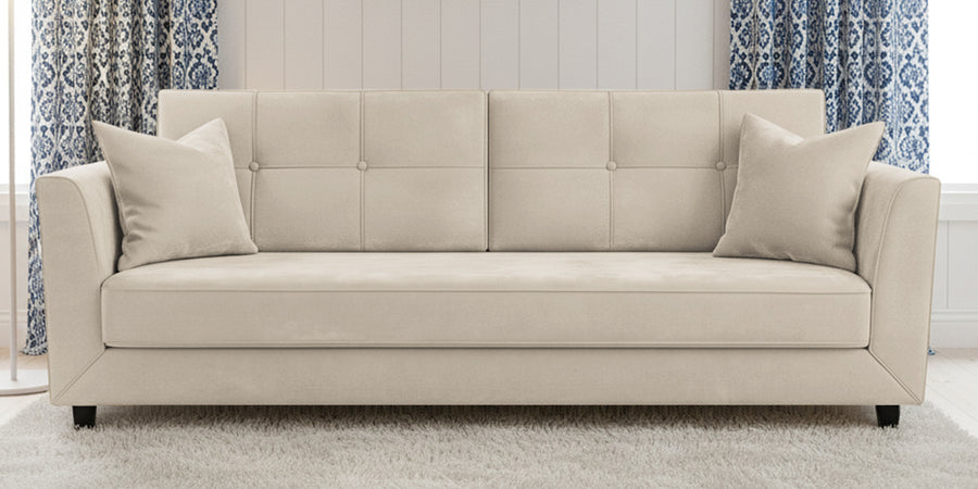Nestin Velvet 3 Seater Sofa In Camel Beige Colour - Febonic Living