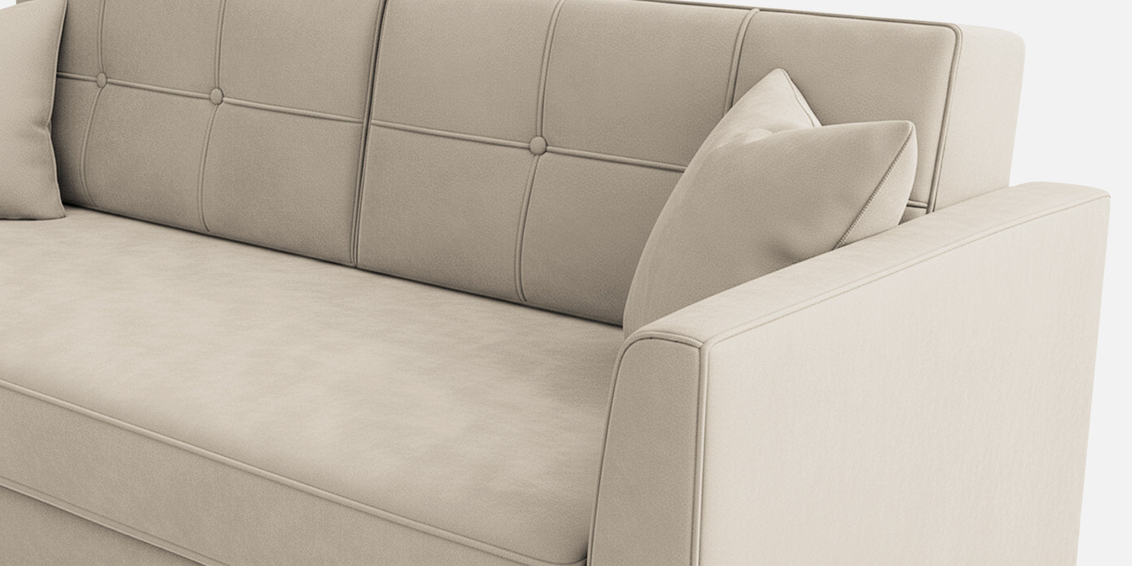 Nestin Velvet 3 Seater Sofa In Camel Beige Colour - Febonic Living