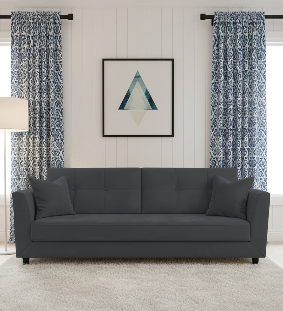 Nestin 3 Seater Velvet Sofa - Davy Grey by Febonic Living