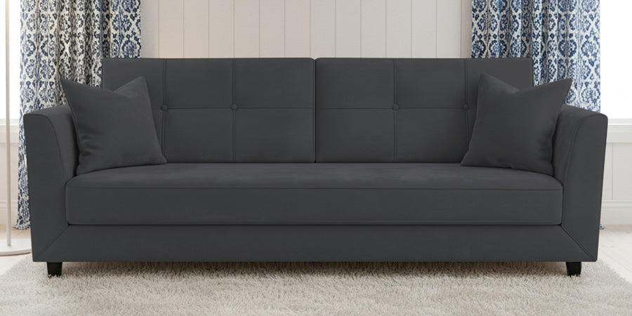 Nestin Velvet 3 Seater Sofa In Davy Grey Colour - Febonic Living