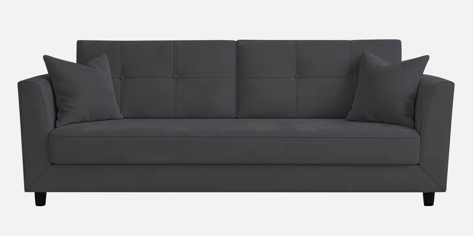 Nestin Velvet 3 Seater Sofa In Davy Grey Colour - Febonic Living