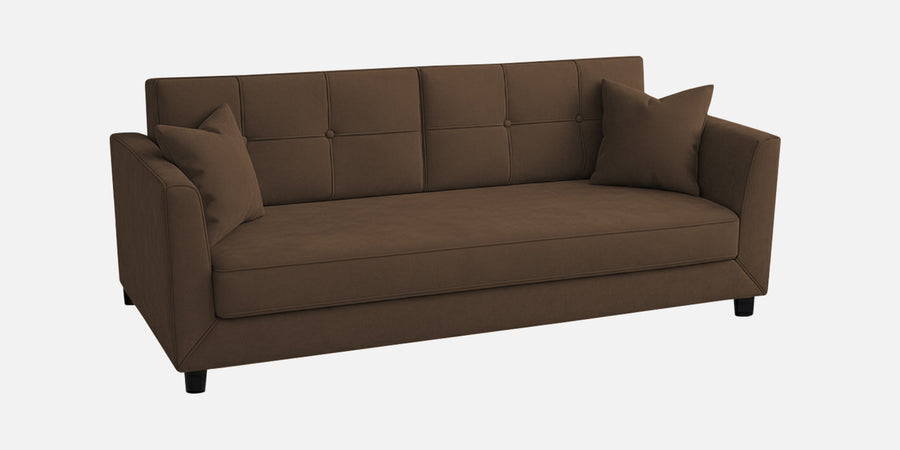 Nestin Velvet 3 Seater Sofa In Mocha Brown Colour - Febonic Living