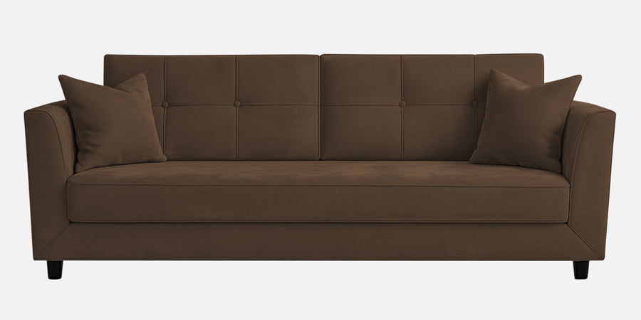 Nestin Velvet 3 Seater Sofa In Mocha Brown Colour - Febonic Living