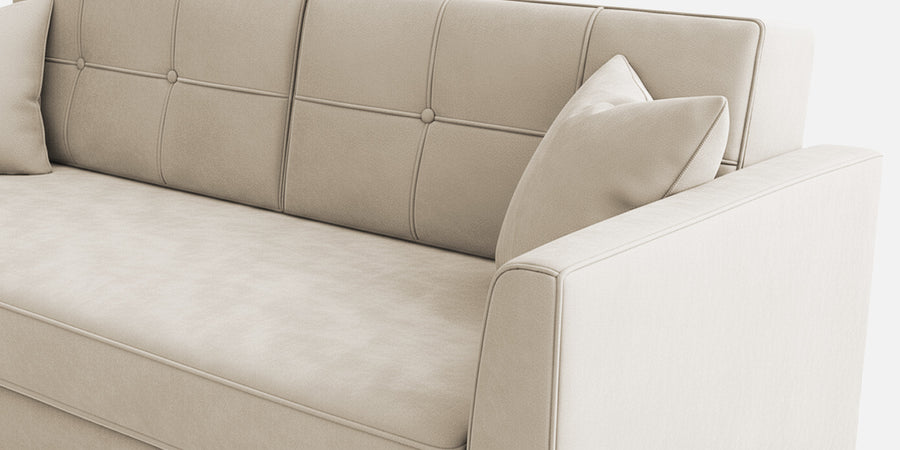 Nestin Velvet 3 Seater Sofa In Warm White Colour - Febonic Living