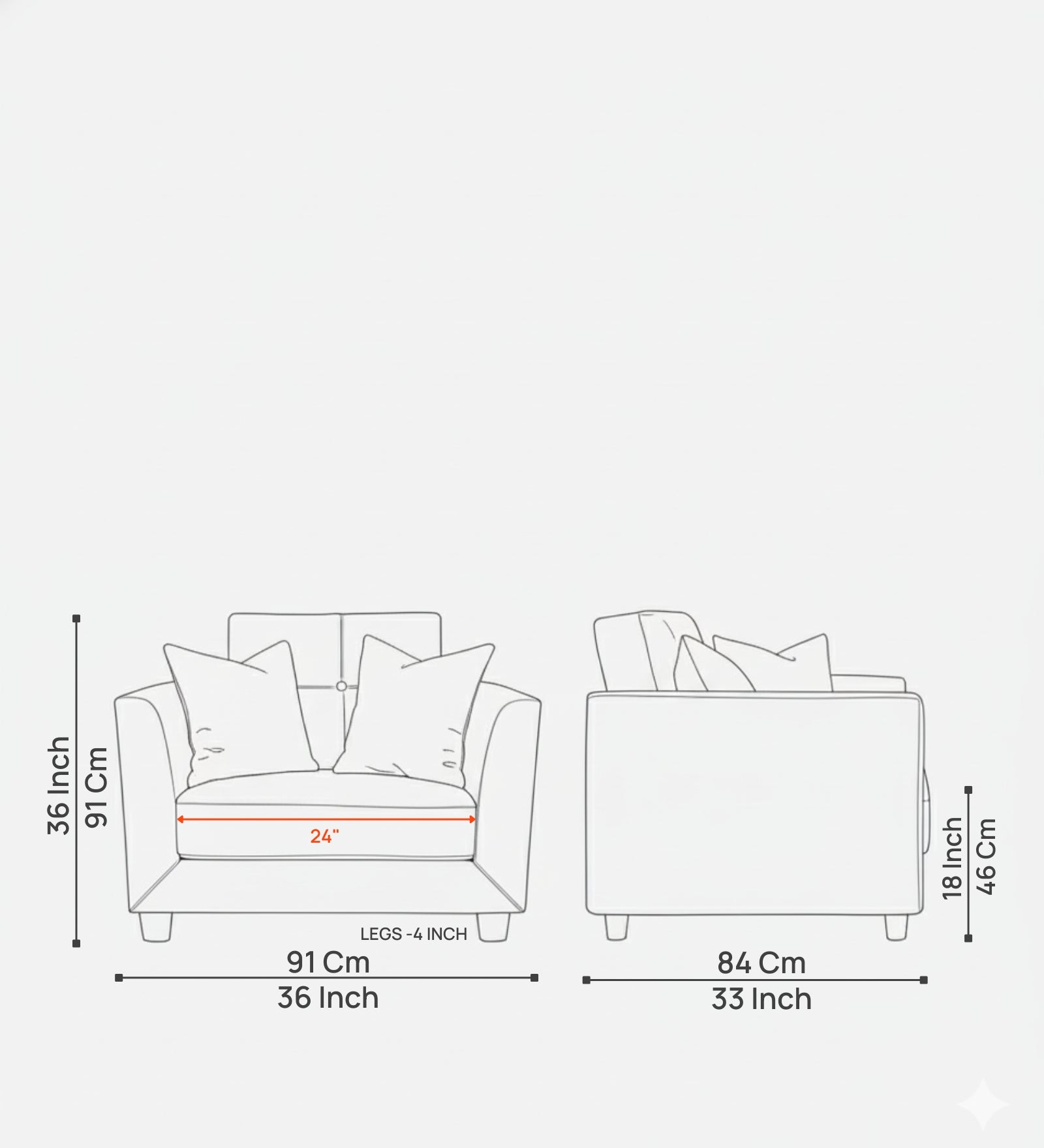 Nestin Velvet 1 Seater Sofa In Camel Beige Colour