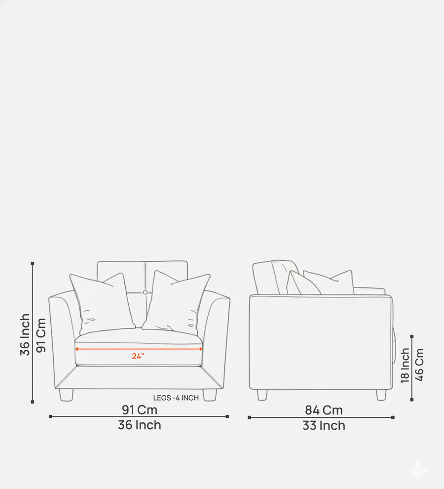 Nestin Velvet 1 Seater Sofa In Camel Beige Colour - Febonic Living