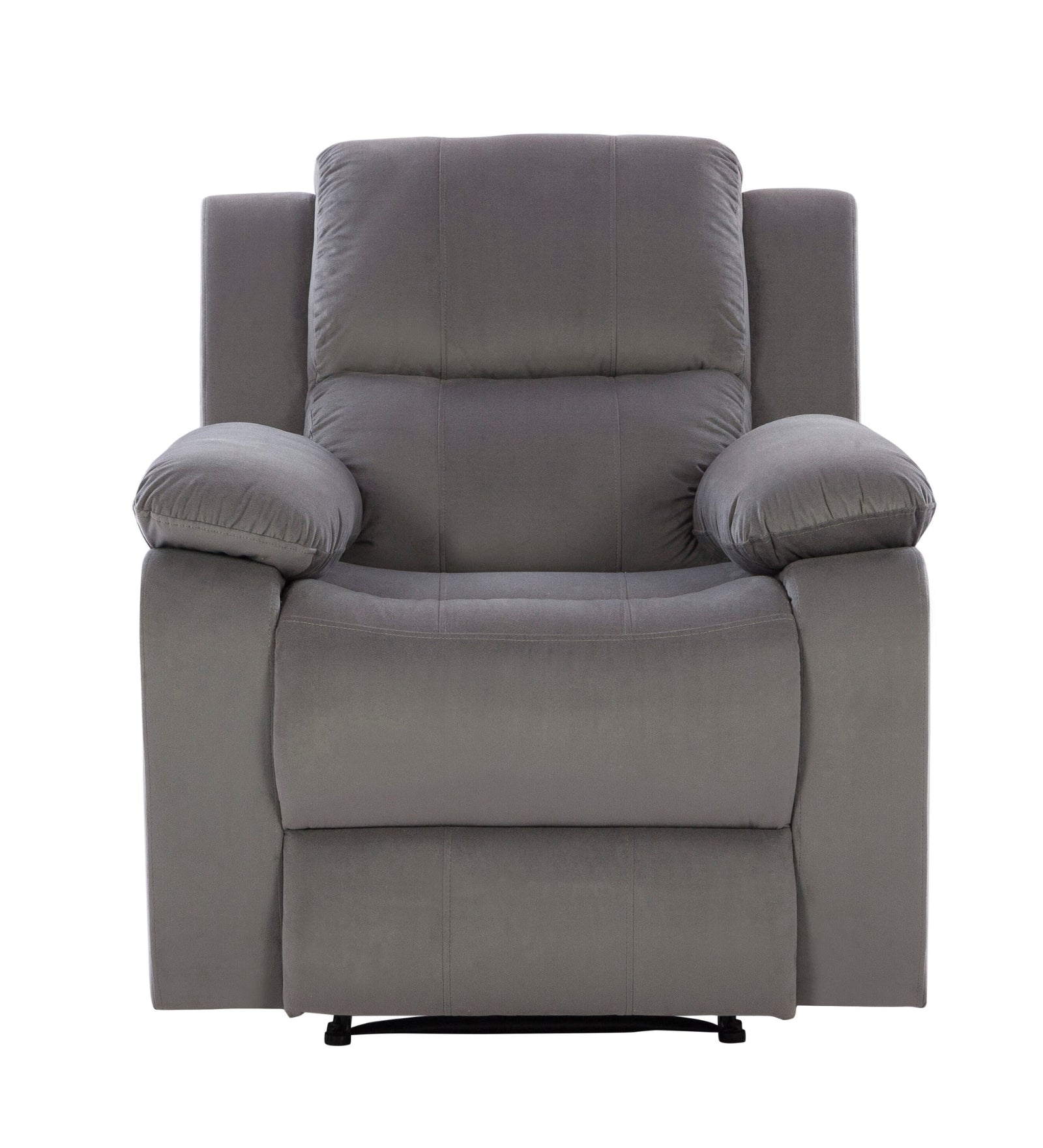 Newton 1 Seater Motorized Velvet Recliner - Concrete Grey - Clear View by Febonic Living