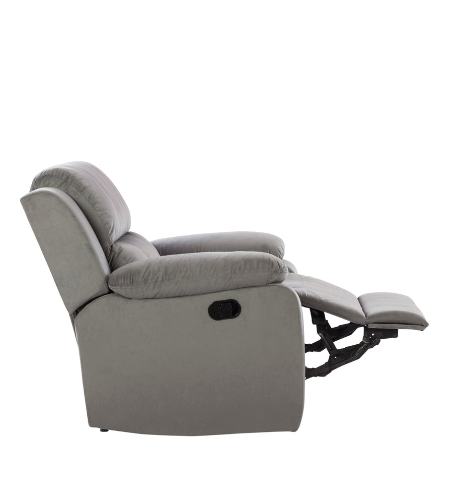 Newton 1 Seater Motorized Velvet Recliner - Concrete Grey - Side View by Febonic Living