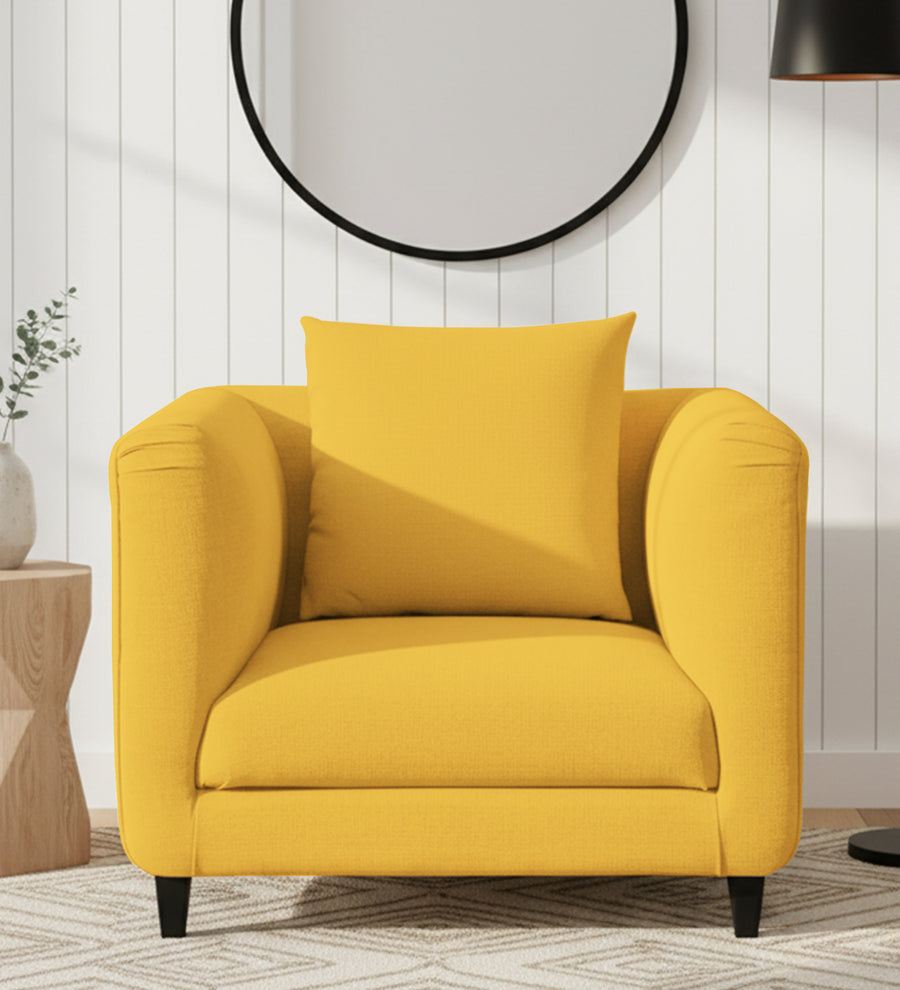 Niki  1 Seater Fabric Sofa - Bold Yellow by Febonic Living