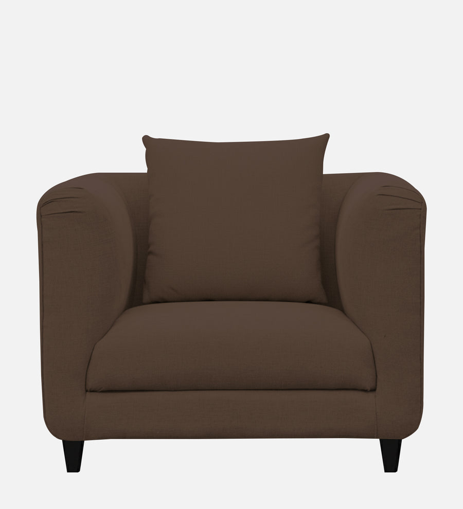 Niki Fabric 1 Seater Sofa In Coffee Brown Colour - Febonic Living