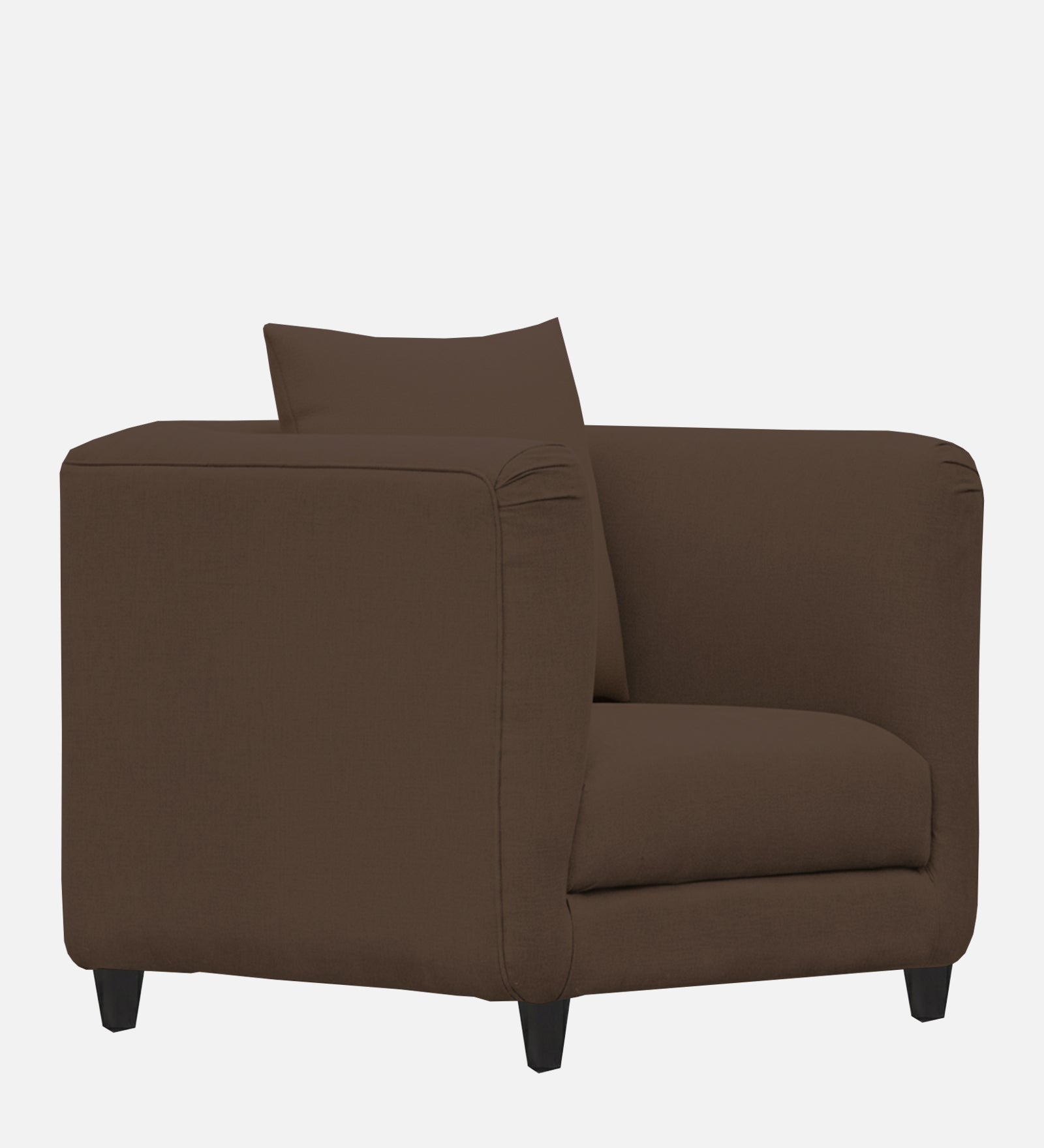 Niki Fabric 1 Seater Sofa In Coffee Brown Colour - Febonic Living