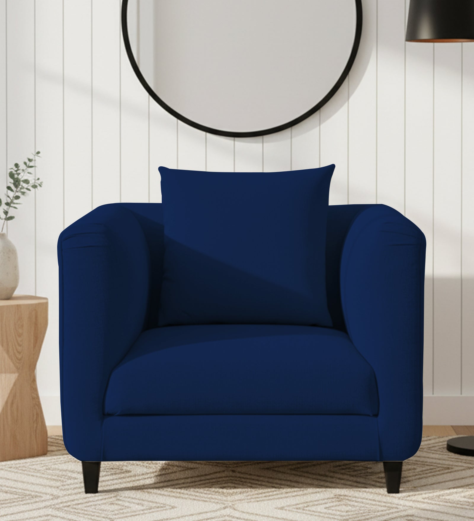 Niki  1 Seater Fabric Sofa - Royal Blue by Febonic Living