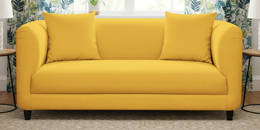 Niki Fabric 2 Seater Sofa In Bold Yellow Colour - Febonic Living