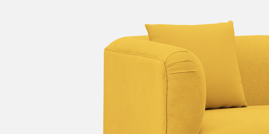 Niki Fabric 2 Seater Sofa In Bold Yellow Colour - Febonic Living